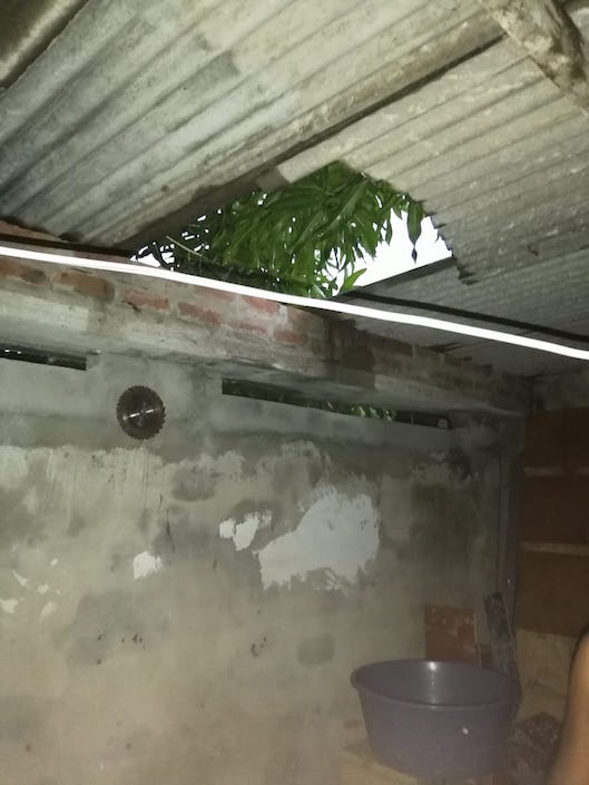 Daños en una vivienda de Candelaria.