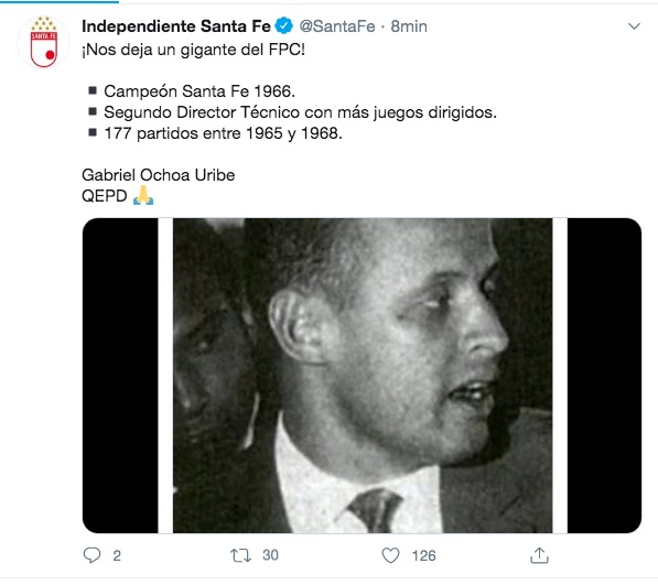 Mensaje del Independiente Santa Fe.