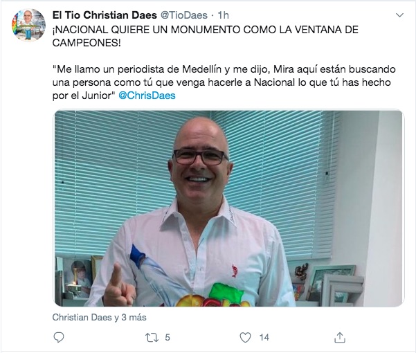 El trino del emoresario Christian Daes.