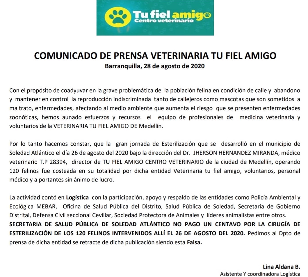 Veterinaria 'Tu amigo fiel'.