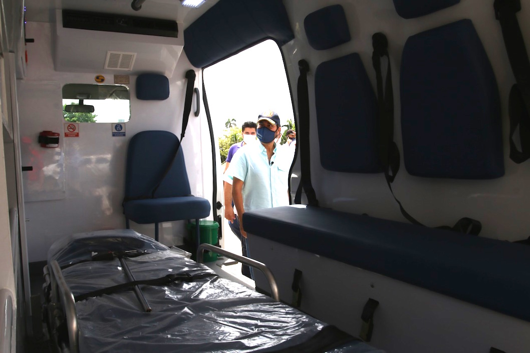 Interior de una de las ambulancias.