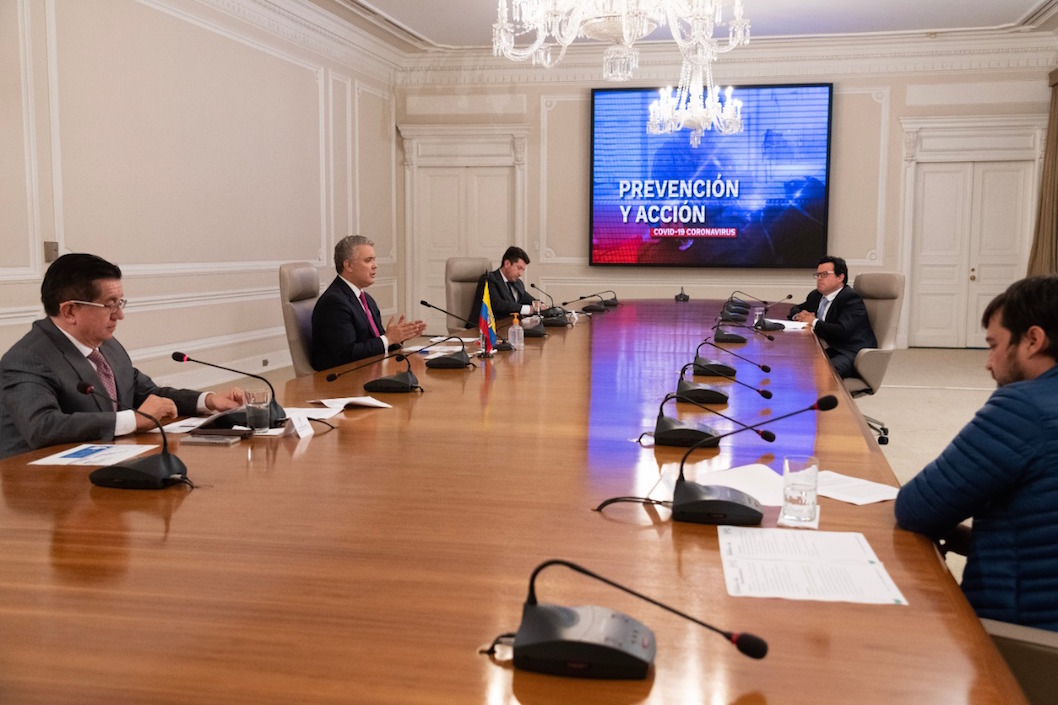 El Alcalde Jaime Pumarejo en la Casa de Nariño con el Presidente Iván Duque.