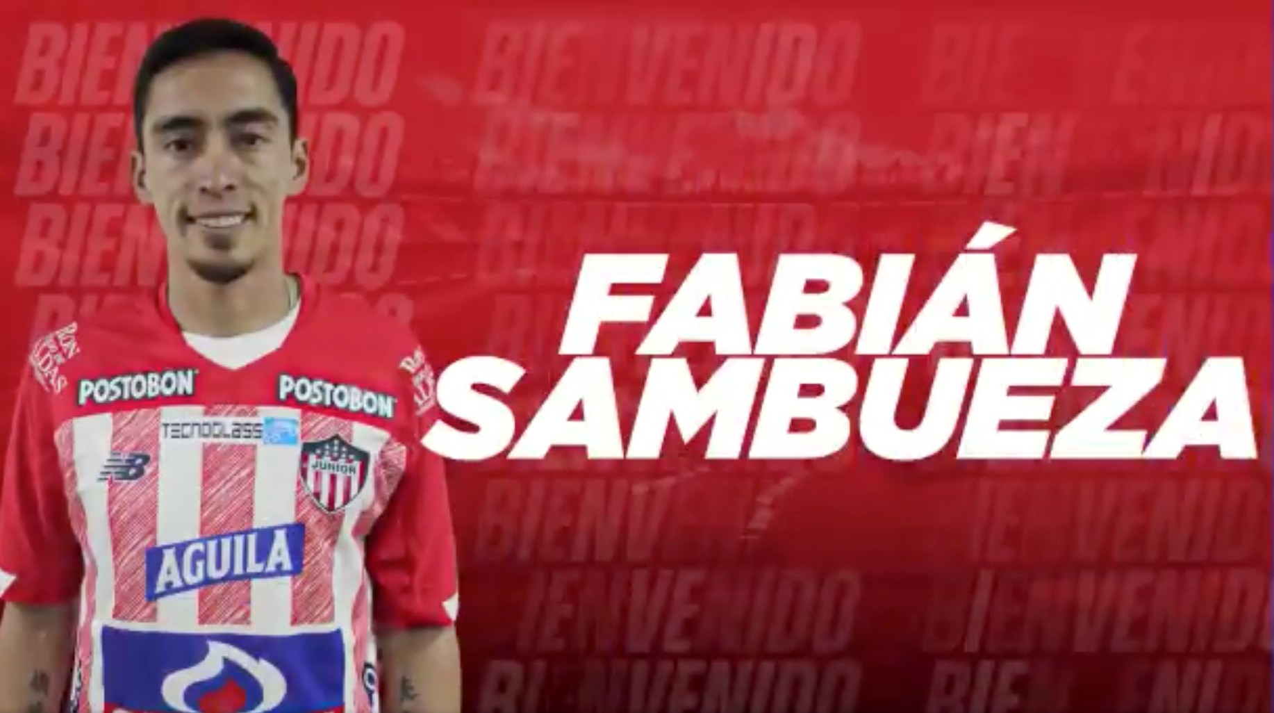 Así presentó Junior a Fabián Sambueza. 