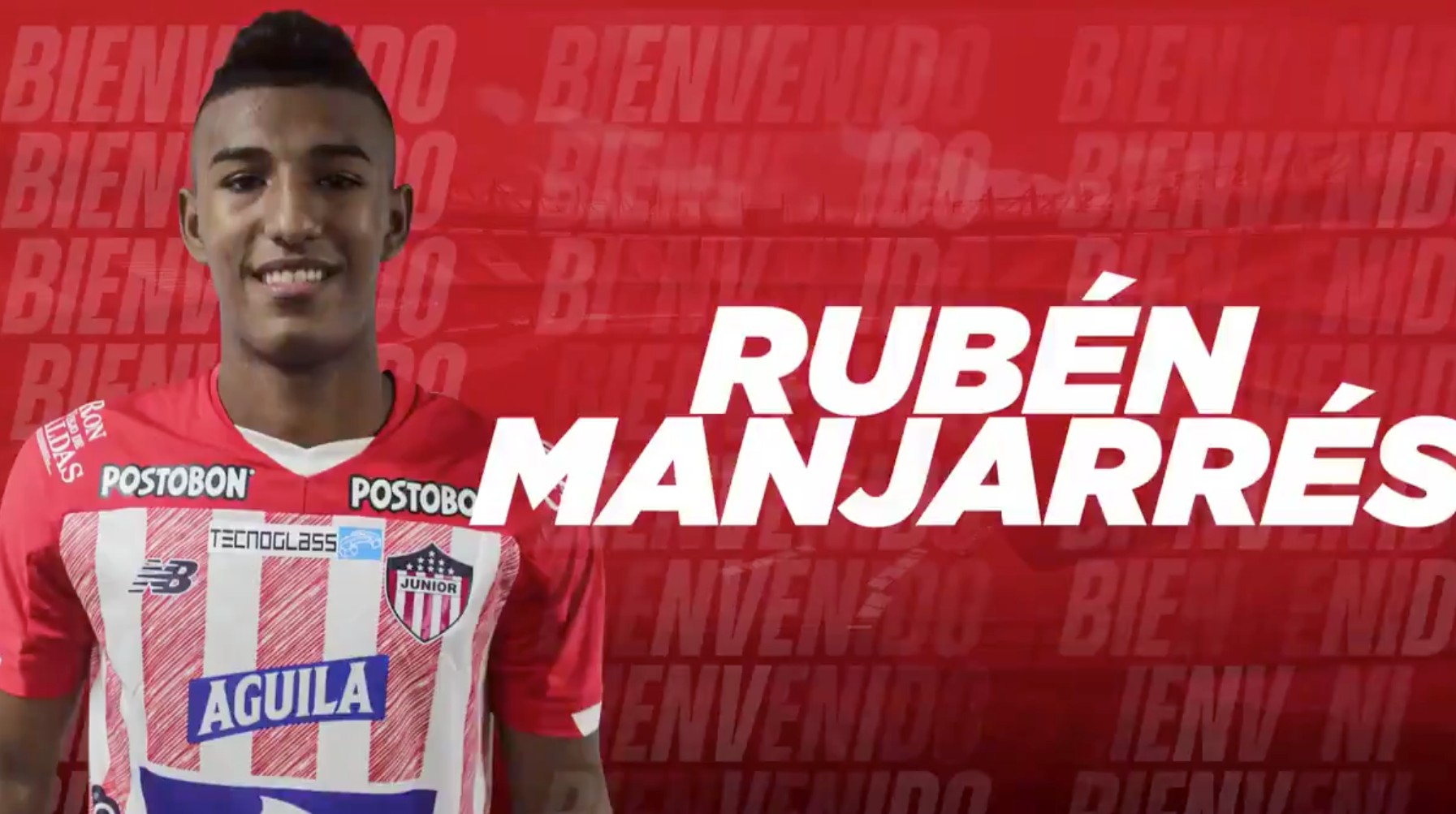 Así presentó Junior a Rubén Manjarrés. 