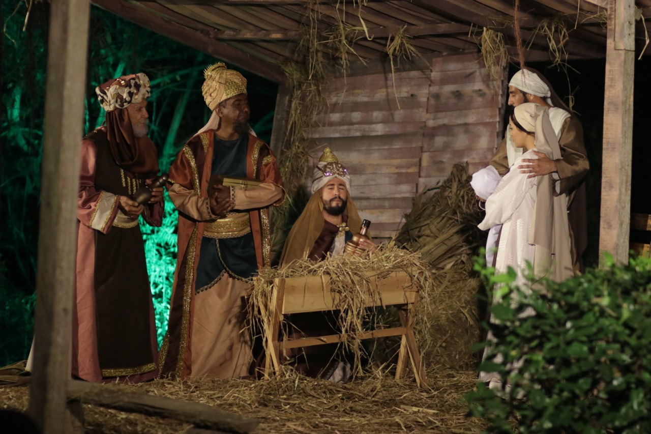 Los Reyes Magos a su llegada.