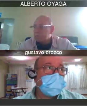 El Juez Alberto Oyaga Machado y el Fiscal Gustavo Orozco Pertuz durante la audiencia de hoy.