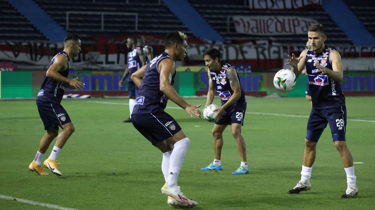 Entrenamiento previo al partido.