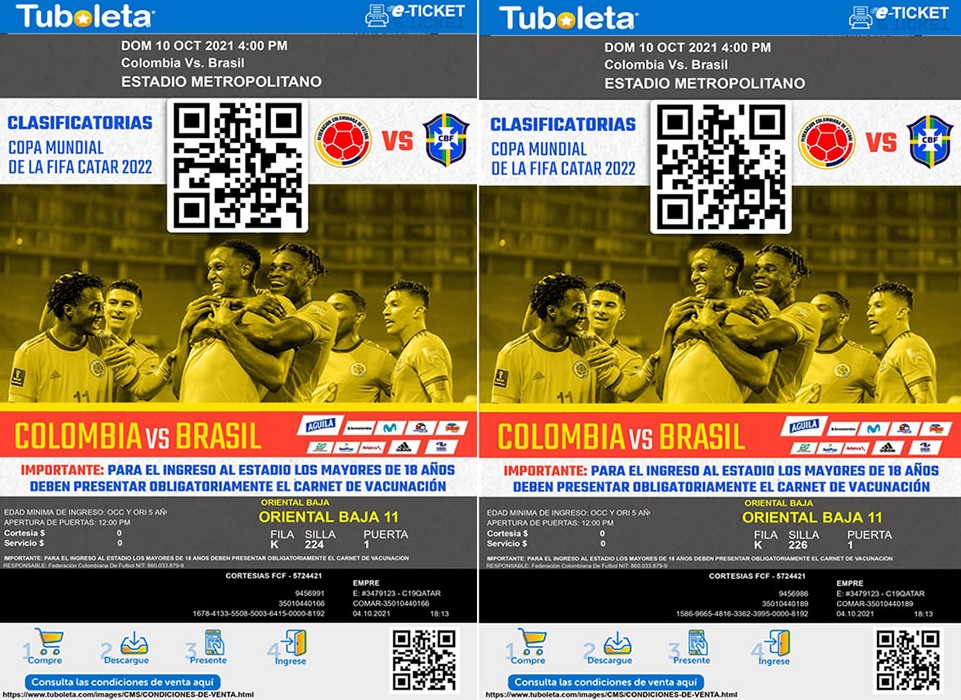 Cortesía Algunas de las boletas anuladas a pesar de ser compradas legalmente en TuBoleta