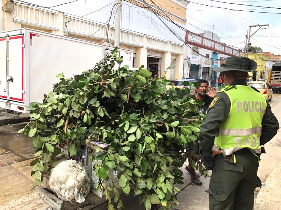 Un carretillero sorprendido cuando busca sitio para arrojar podas.