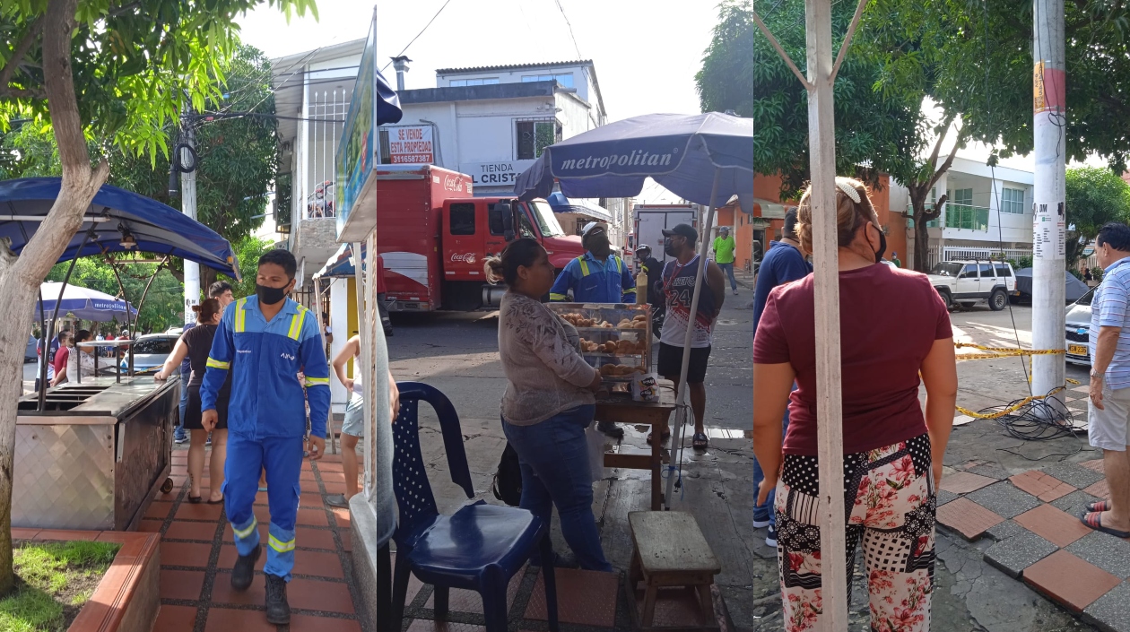 Operarios de Air-e en la Ciudadela 20 de Julio.