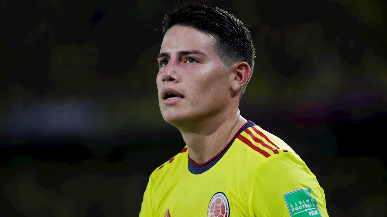 James Rodríguez de Colombia, con cara de decepción al final del partido.