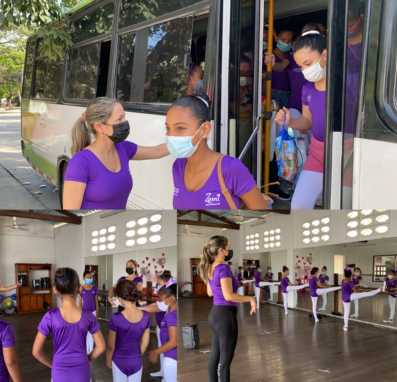 Sandra Reyes recibe en su academia Zomi Arte y Bienestar a las 12 niñas del proyecto del barrio San Luis.