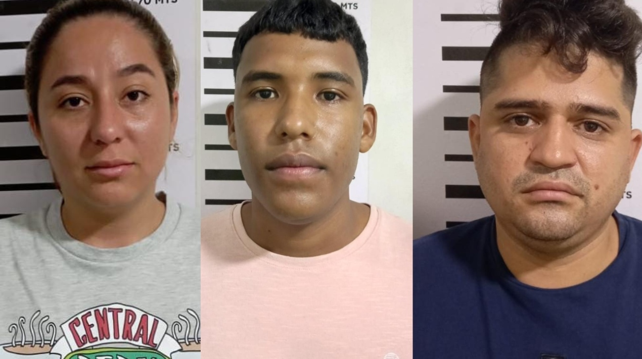 Mayra Alejandra Vera Duarte, alias 'La Mona'; Deibys Omaña Rivas, alias 'El negro', y Rony Leal Guillén, alias 'El gordo'.