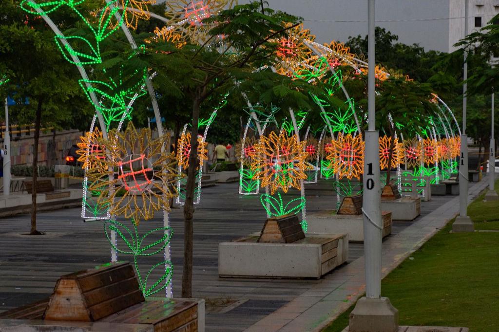 Iluminación en la Plaza de la PAz 