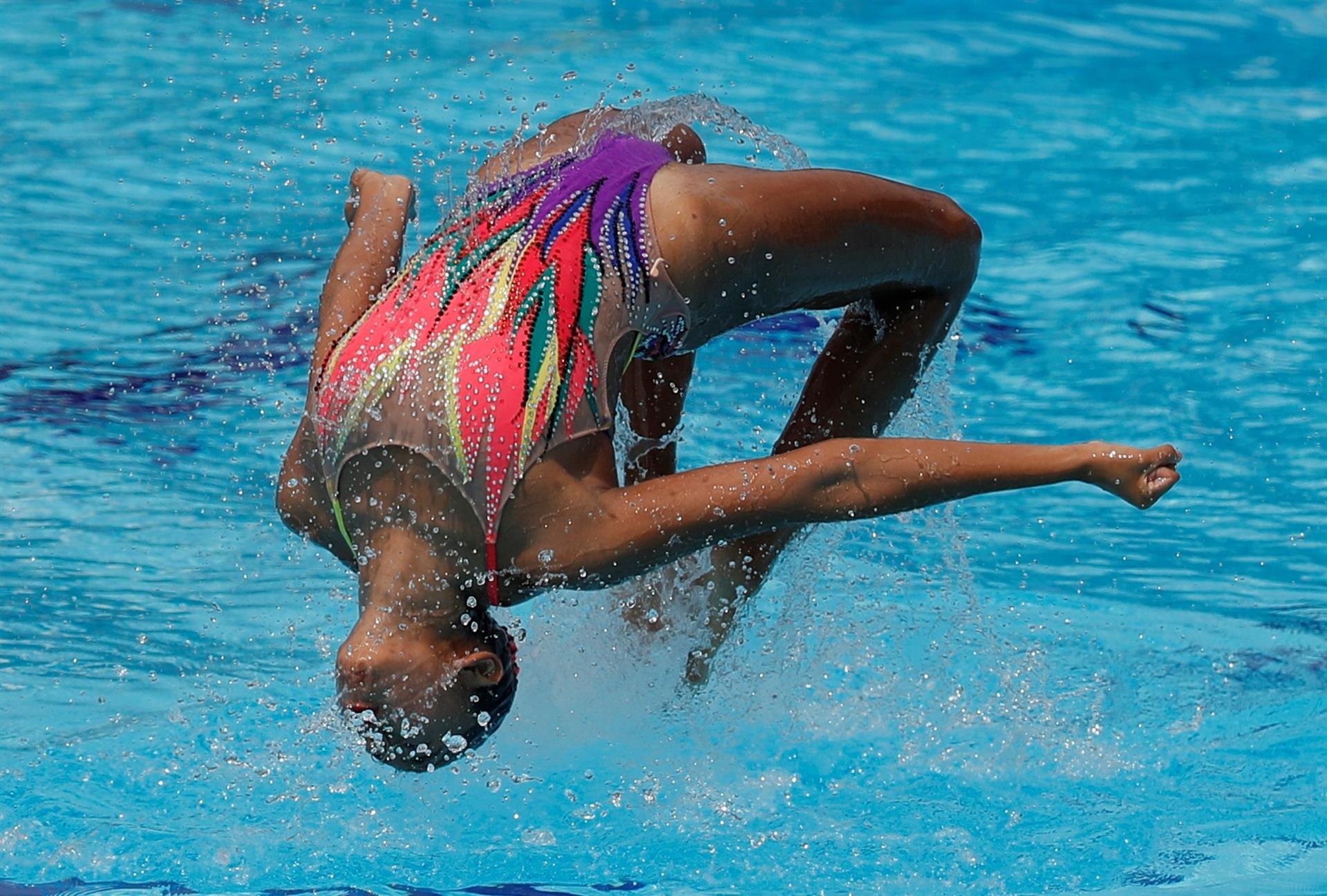 Natación Artística en los Panamericanos Junior de Cali.
