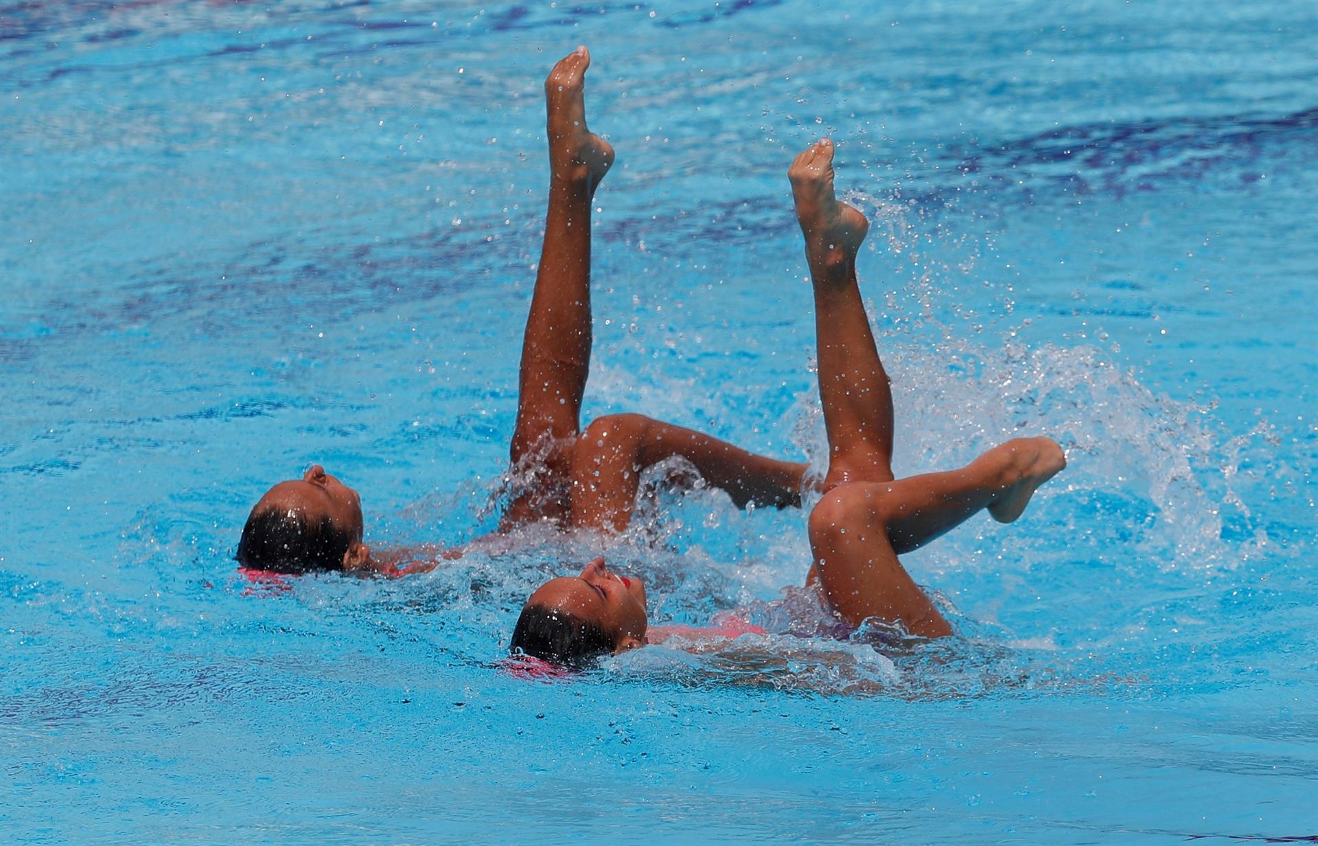 Natación Artística en los Panamericanos Junior de Cali.