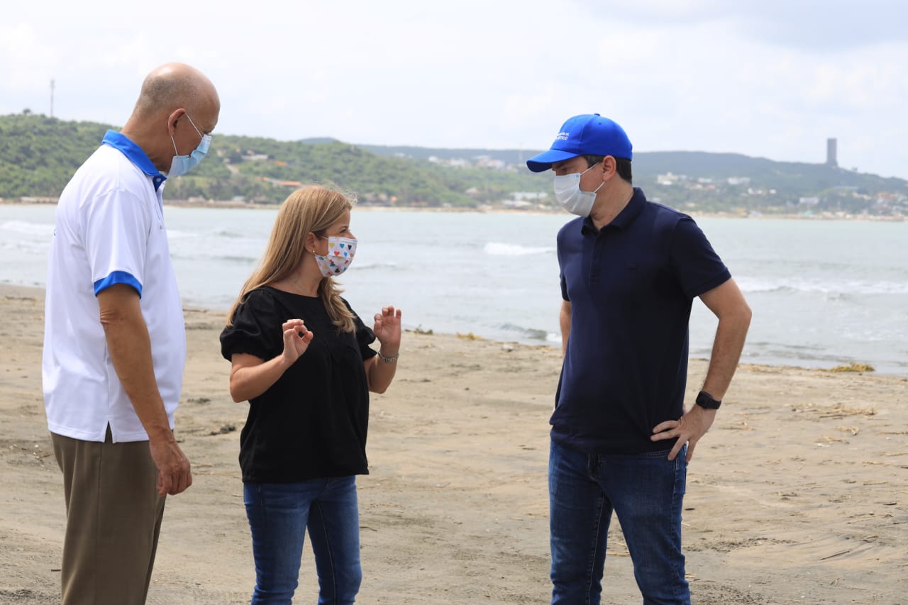 La Gobernadora del Atlántico, Elsa Noguera y el secretario de Desarrollo Económico, Miguel Vergara.