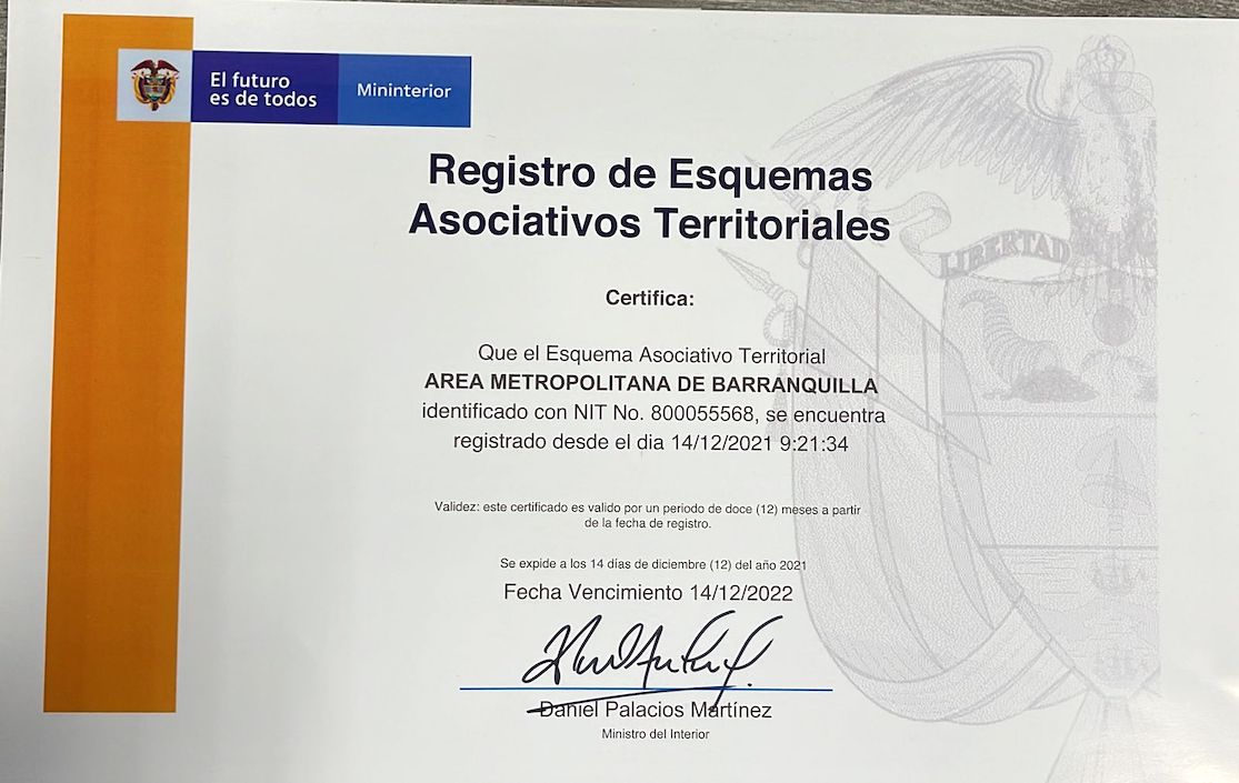 La certificación entregada a la AMB.