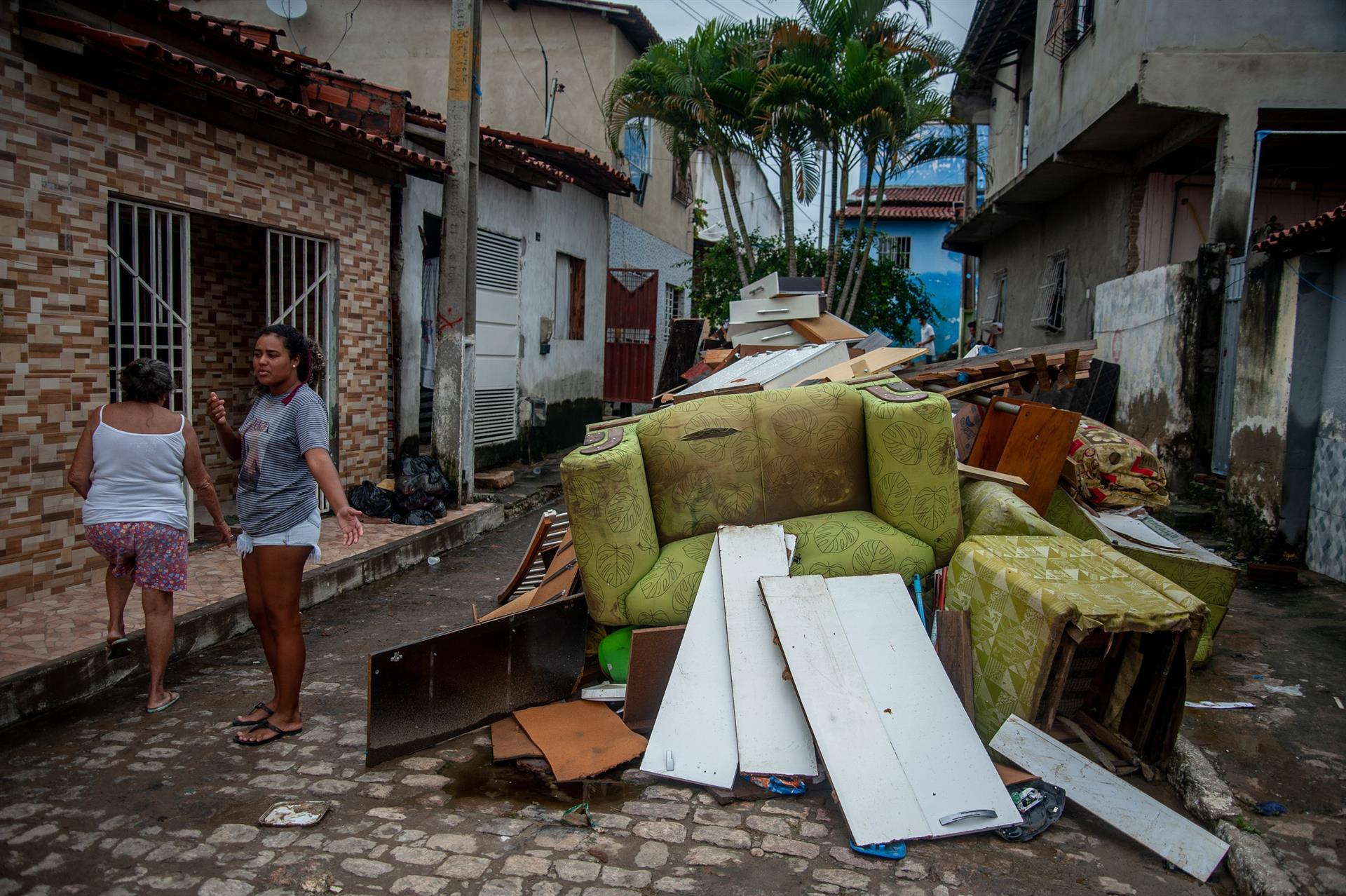 Destrucción por las fuertes lluvias en Brasil. 