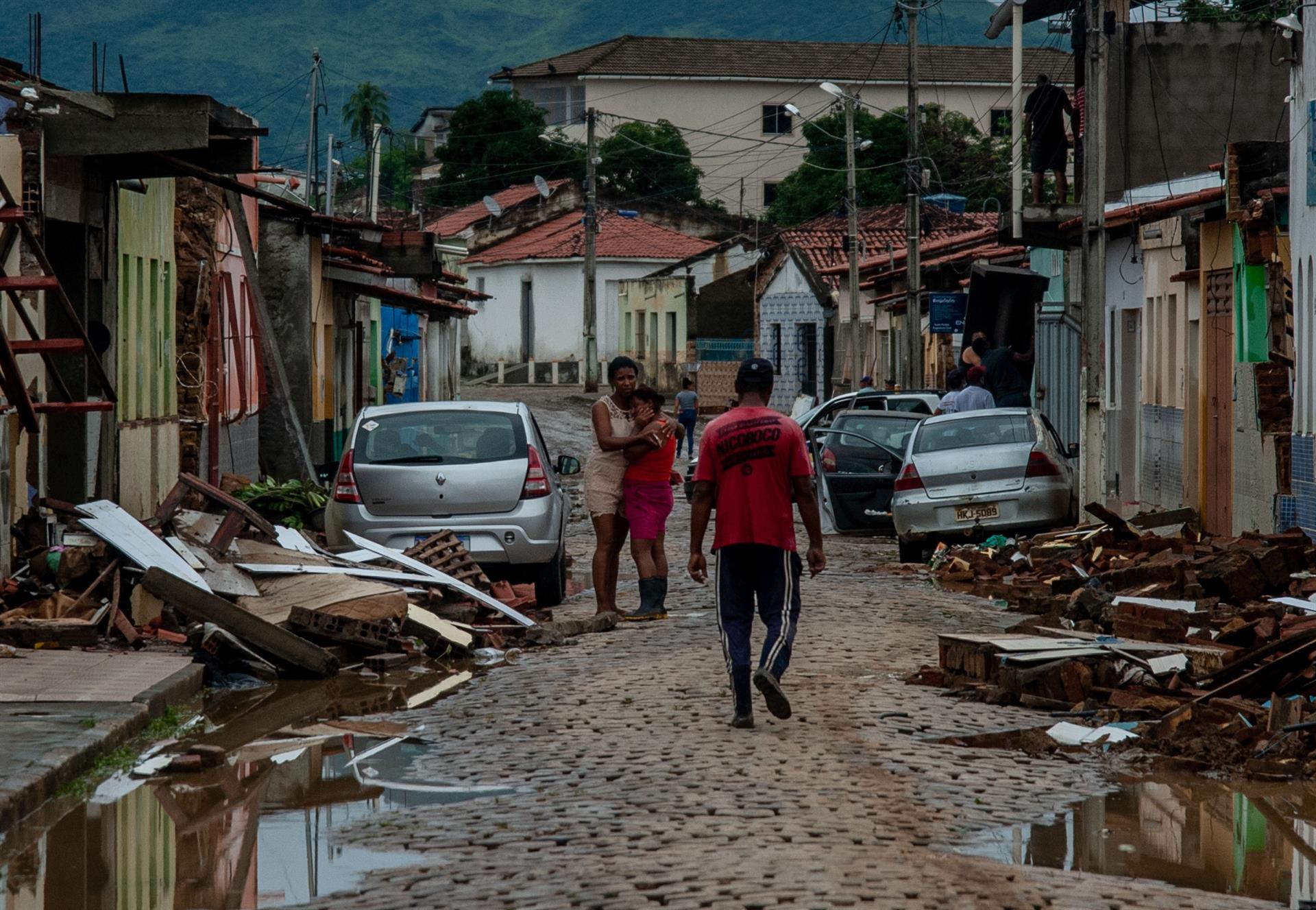 Destrucción por las fuertes lluvias en Brasil. 