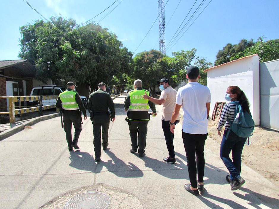 Inspección realizada en los sectores donde aparecieron las misteriosas cruces.