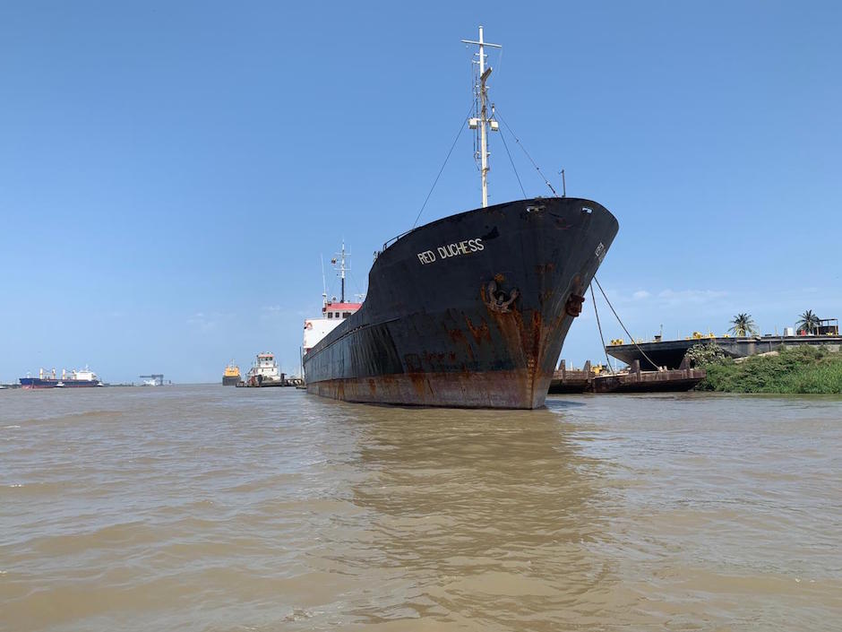 El buque llegó a Barranquilla procedente de Aruba.