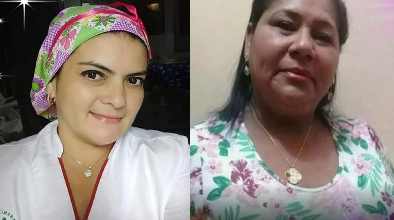 Merlys Piñeres, enfermera jefe, y Nereida Rolong, auxiliar de enfermería.