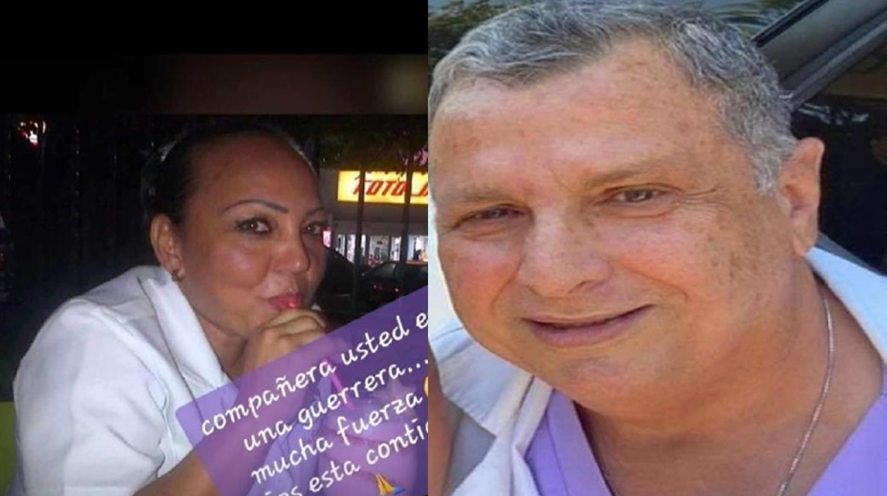 Jacqueline Brochero, auxiliar de enfermería, y Salvador Chimento, médico anestesiólogo