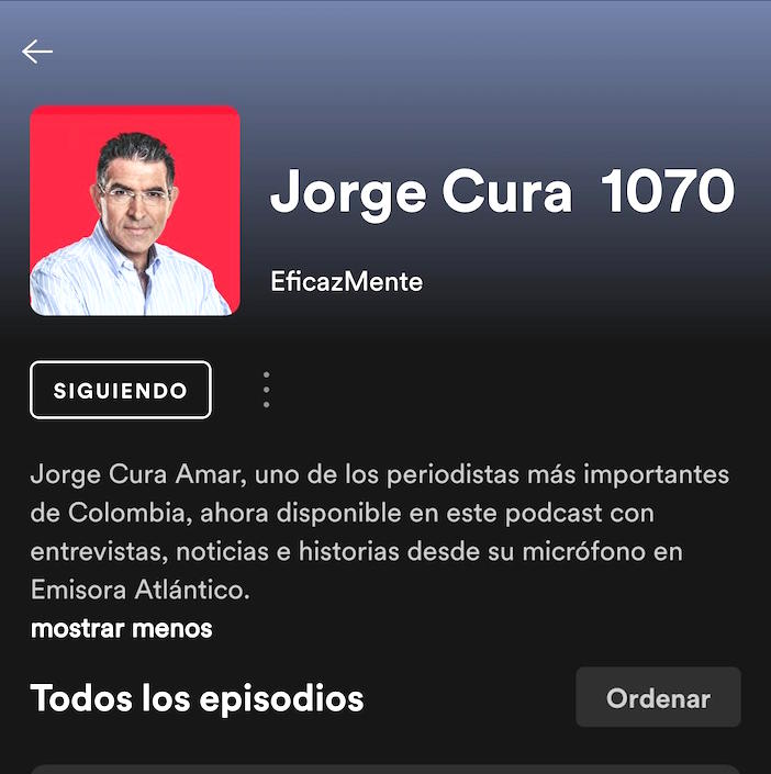 Imagen de Jorge Cura 1070 en Spotif.