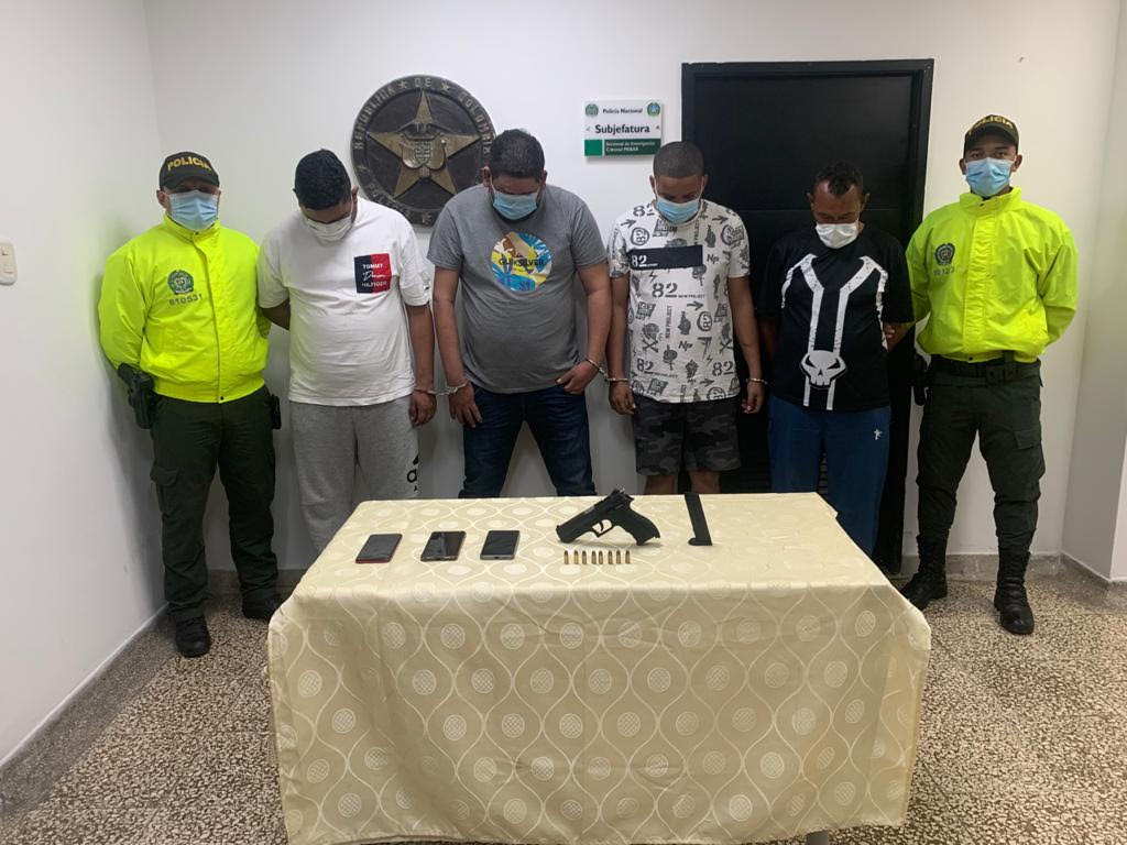 Policía Nacional Banda los 'Gama alta' y elementos incautados.