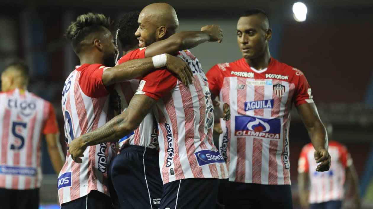 Celebración del gol de Freddy Hinestroza