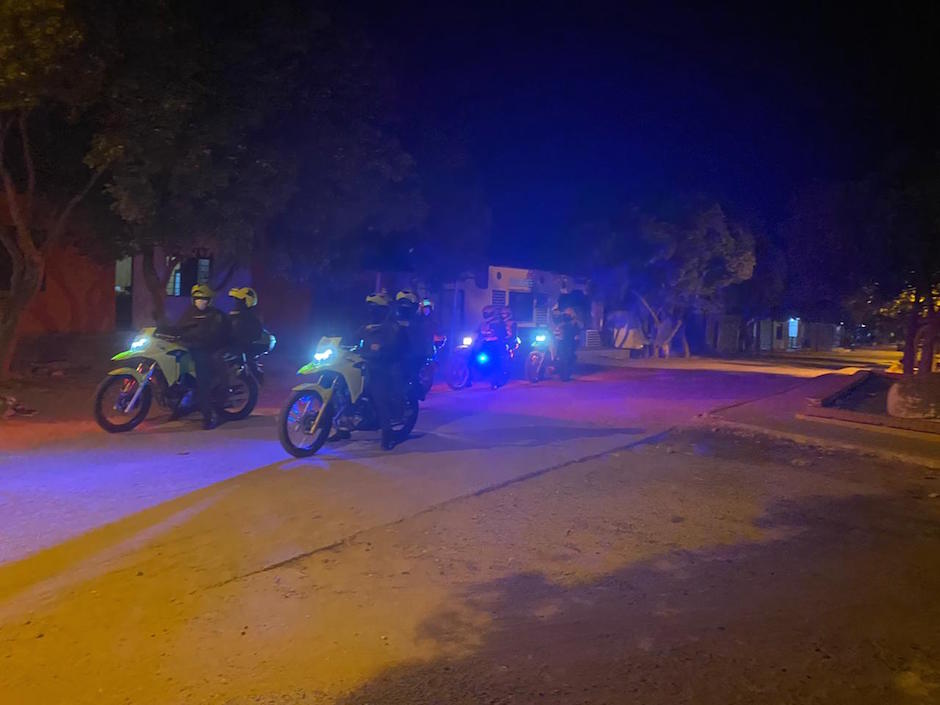 Patrullaje de la Policía en el municipio de Juan de Acosta.
