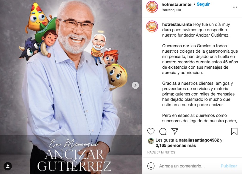 Instagram Publicación del mensaje de los familiares.
