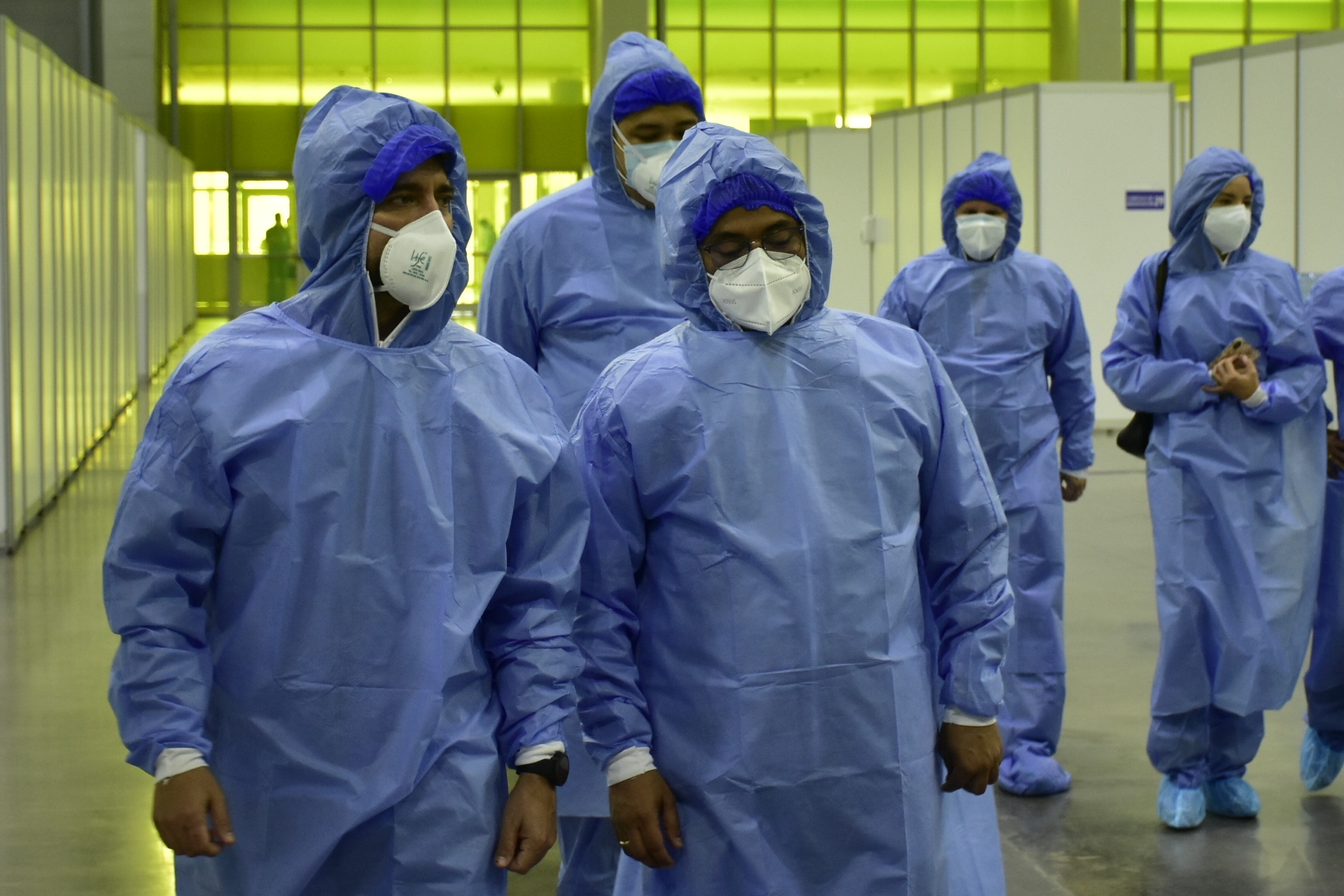 El Alcalde de Barranquilla, Jaime Pumarejo y el secretario de Salud, Humberto Mendoza.