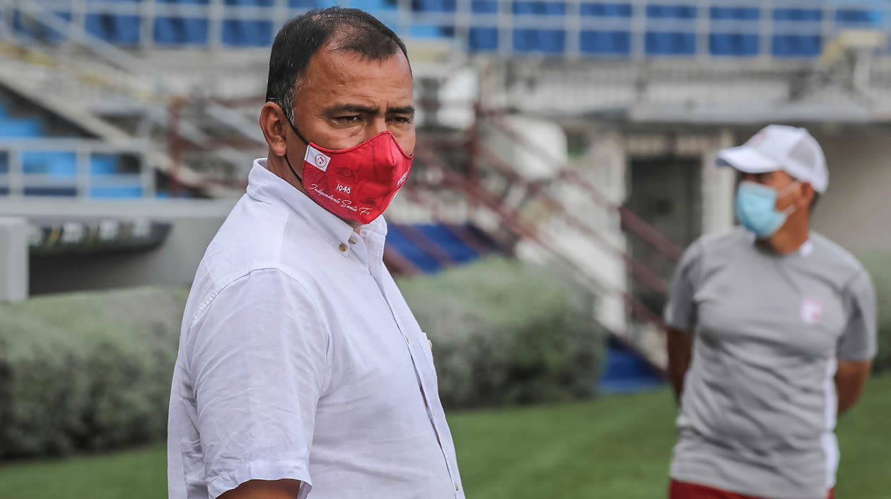 Harold Rivera, DT de Independiente Santa Fe.