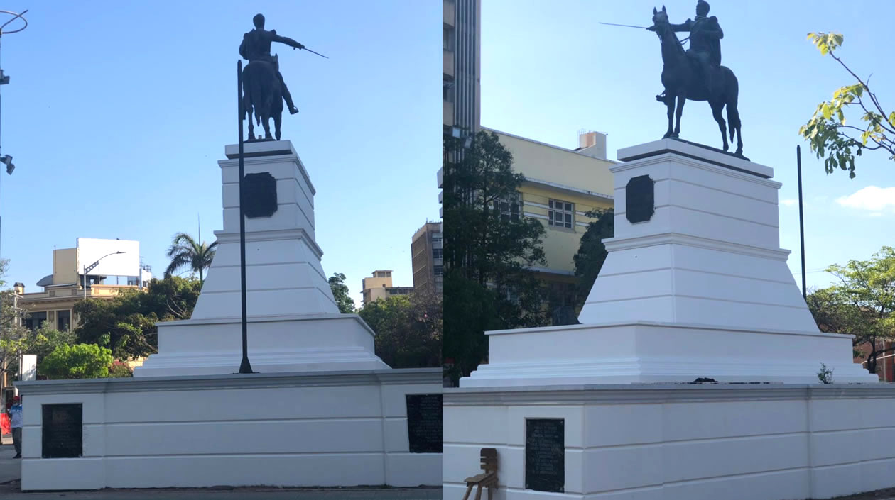 La estatua con su verdadera imagen.