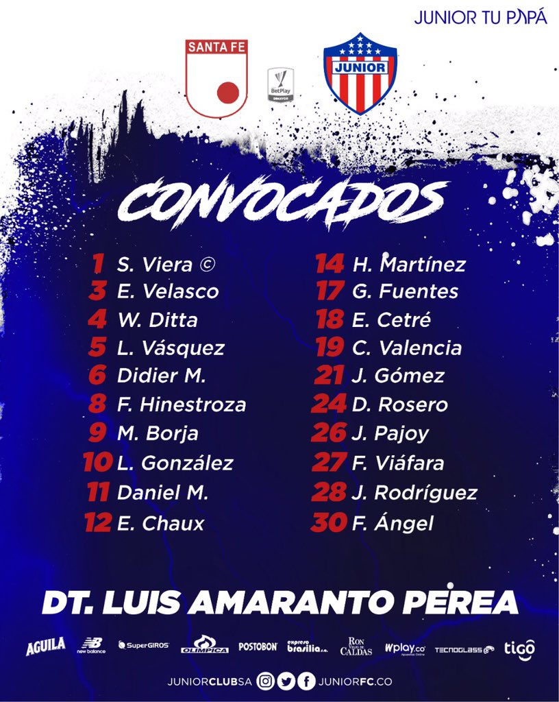 Convocados de Junior.