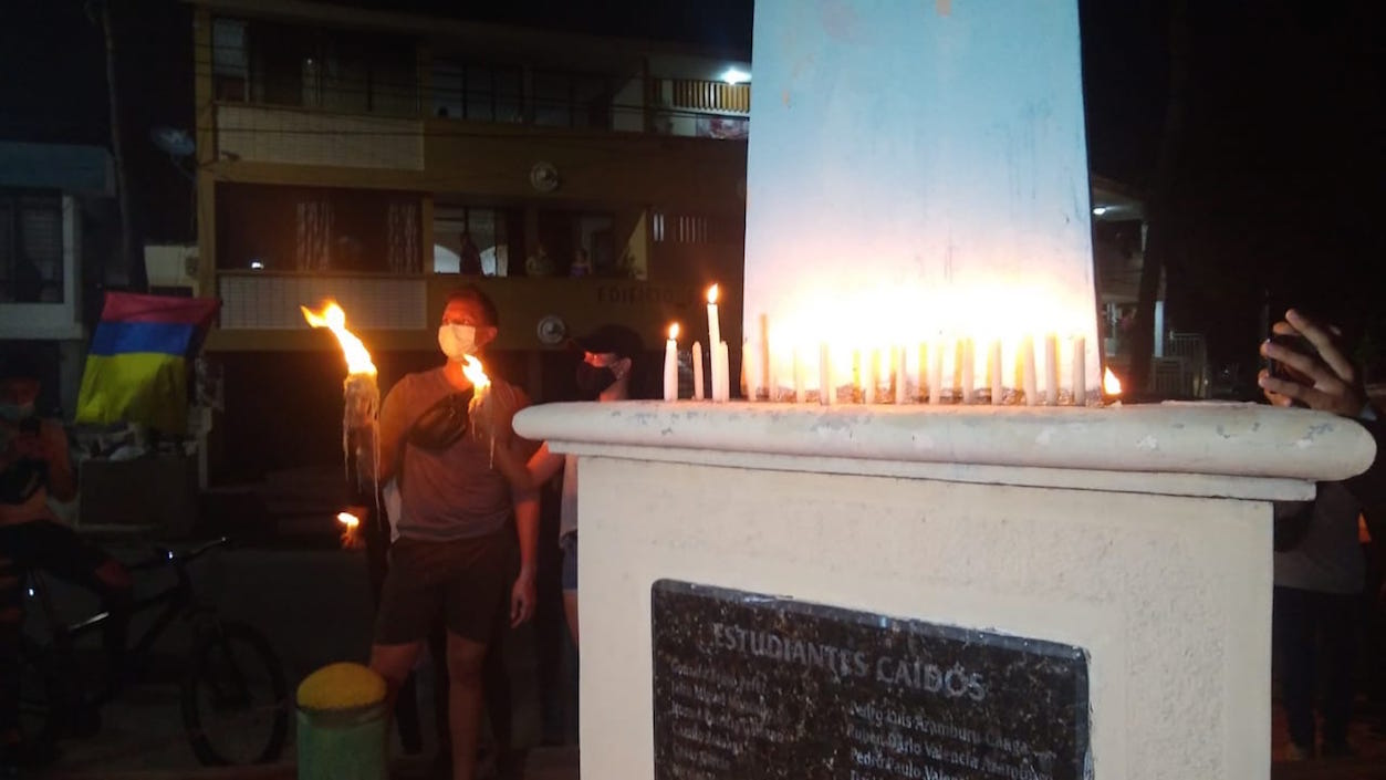 Homenaje a los estudiantes caídos.