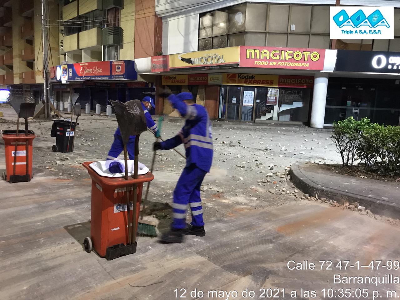 Uno de los puntos críticos de la protesta: Calle 72 con carrera 47..