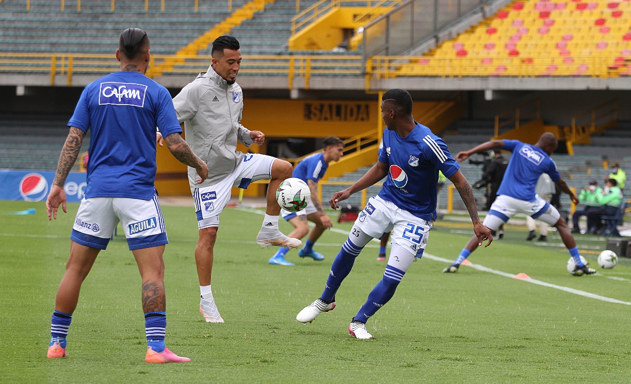 Entrenamiento previo de jugadores de Millonarios.
