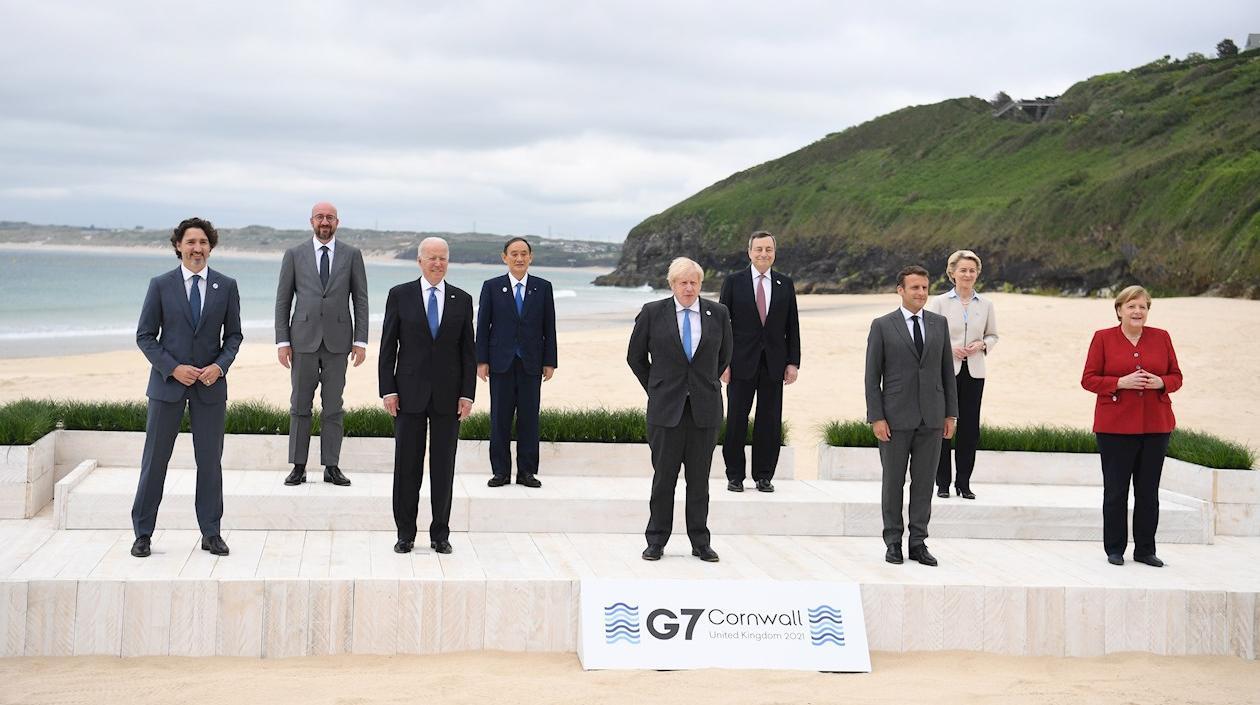  Los líderes reunidos en Cornualles (suroeste de Inglaterra) 