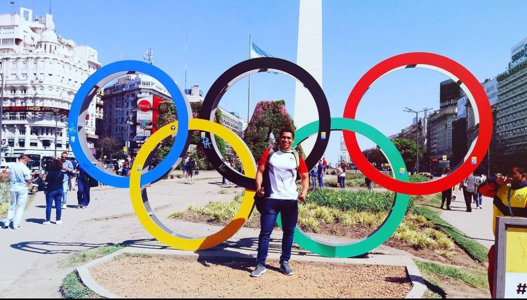 Luis Arriera en su participación en los Juegos Olímpicos de la Juventud en Buenos Aires. 