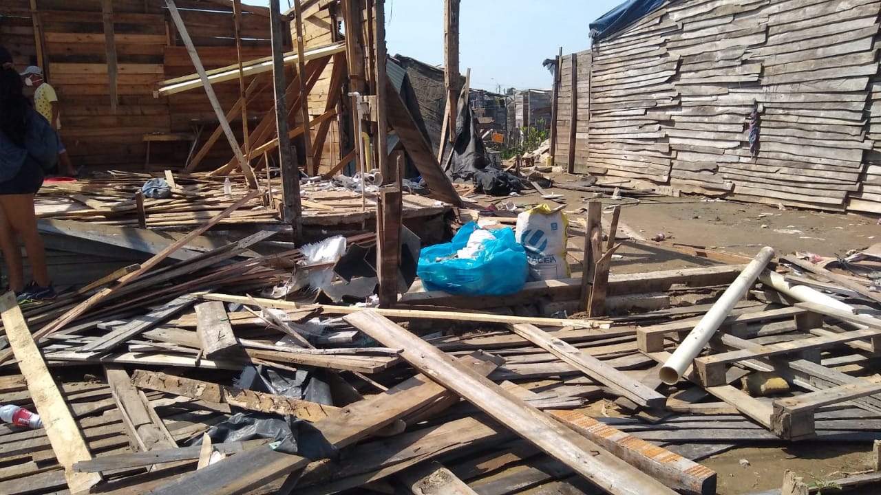Zona Cero Así quedó una de las viviendas.