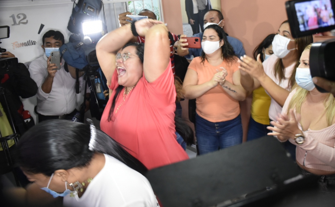 La celebración en la casa del atleta colombiano Anthony Zambrano.