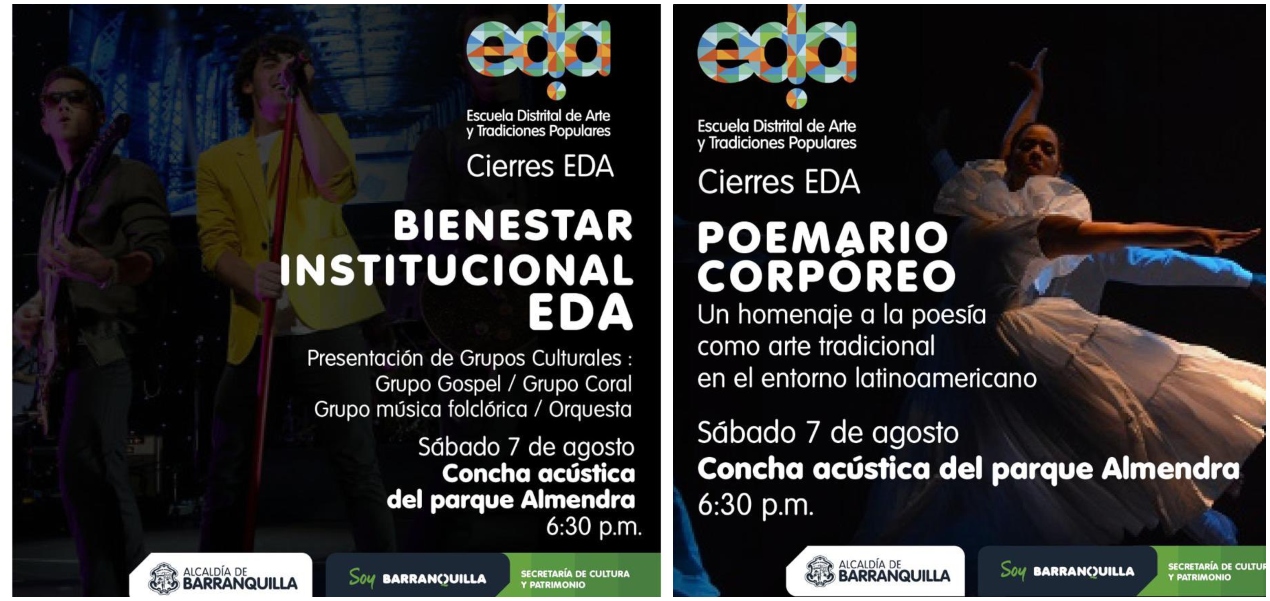 Eventos que se llevarán a cabo en la concha acústica del Parque Almendra.