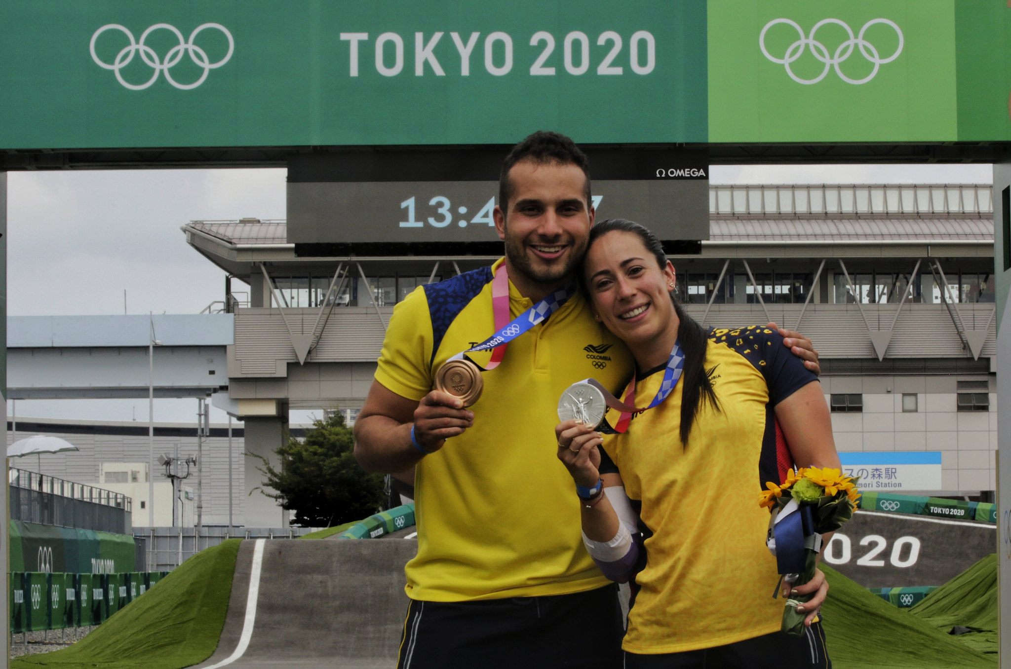 Carlos Ramírez y Mariana Pajón. 