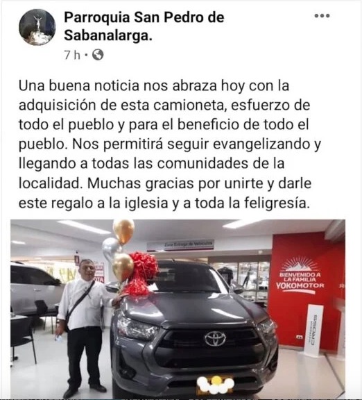 La publicación en Facebook.