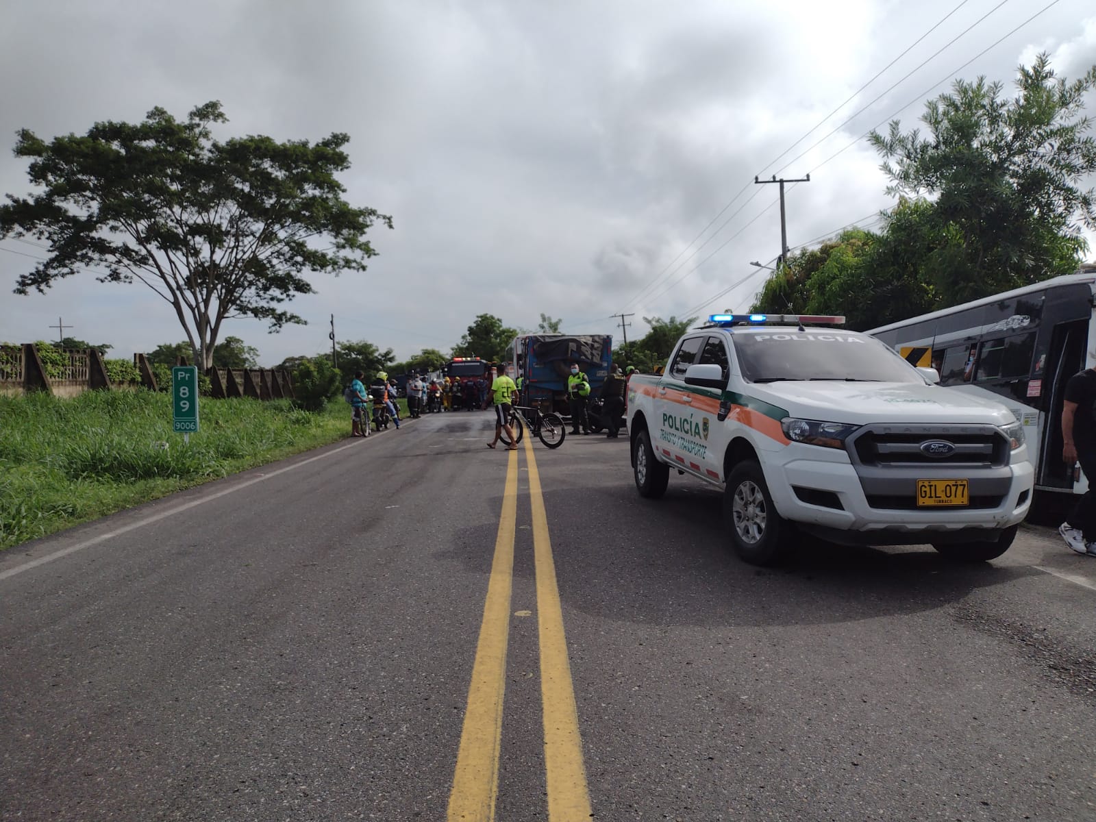 Aspecto del lugar donde ocurrió el accidente. 