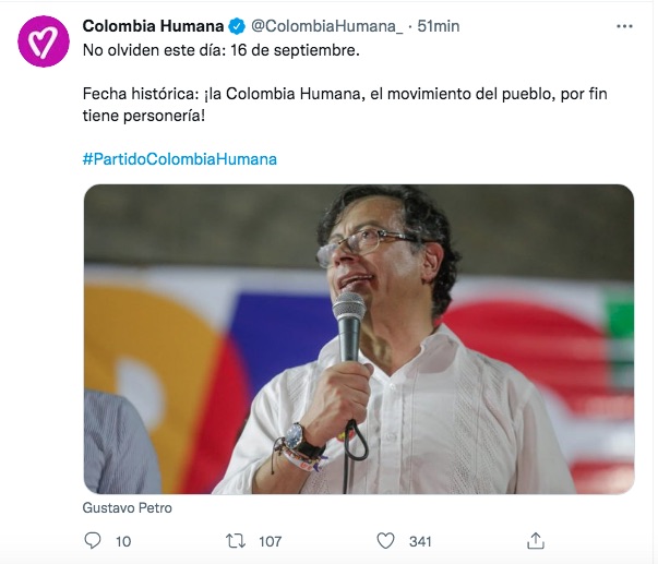 Gustavo Petro celebrando la decisión esta noche en Valledupar.