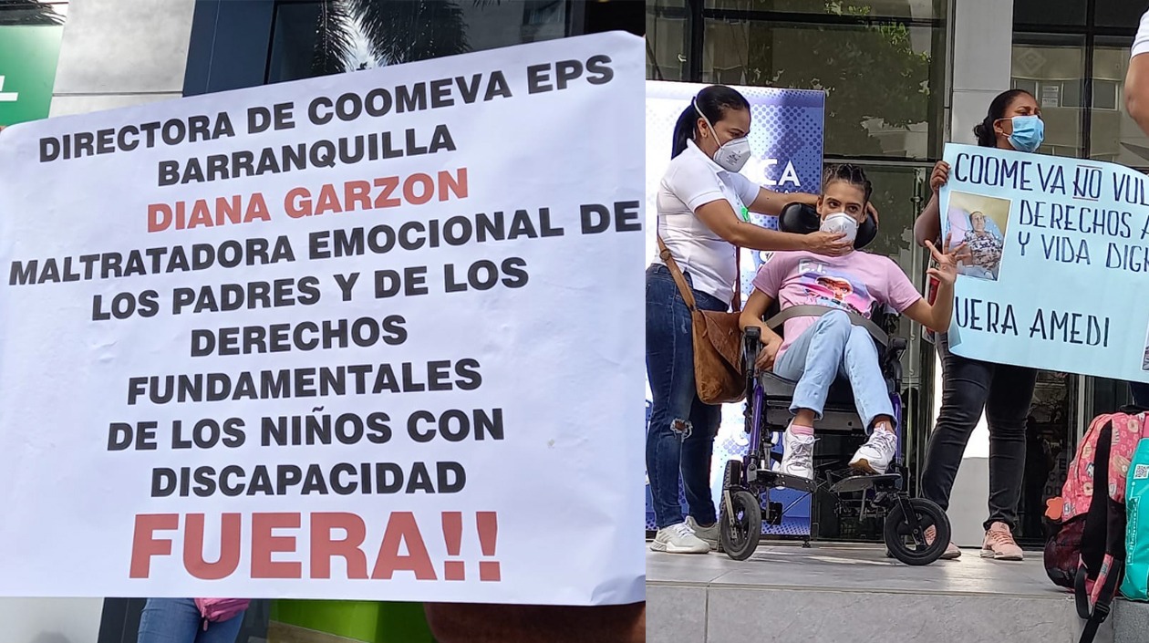 Pacientes con discapacidad física fueron llevados al 'plantón'.